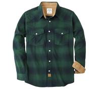 Dubinik® Chemise Flanelle Homme Chemise Western Cowboy Manches Longues Carreaux Vintage Bouton Pression Casual Double Poche