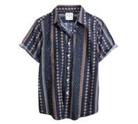 Dubinik® Chemise Hawaienne Homme Aloha Chemise Homme Manches Courtes Tropical Casual Button Hawaiian-Imprimer Vacances
