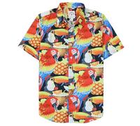 Dubinik® Chemise Hawaienne Homme Aloha Chemise Homme Manches Courtes Tropical Casual Button Hawaiian-Imprimer Vacances