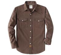 Dubinik® Chemise Homme Manches Longues Western Cowboy Boutons Pression Coton Confortable pour Travail Et Loisirs