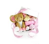 dubistda -Winddeltorten-® Coffret cadeau naissance pour bébé Little Peanut Rose | Panier cadeau 6 pièces