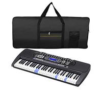 Dubleir Clavier Housse Synthetiseur étanche pour Clavier 61 Touches Sac a Dos Protection pour Piano Numerique Transport Etui Sacoche Couverture Oxford 600D Noir (Rayure Jaune)