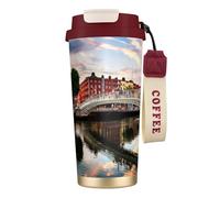 Dublin Irlande Ha Penny Bridge River Tasse à café à double paroi en acier inoxydable 316, durable, isolée et élégante pour les amateurs de café et de thé