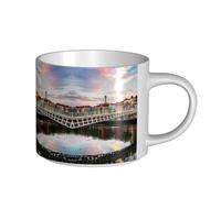 Dublin Irlande Ha Penny Bridge River Tasse en céramique de grande capacité, corps délicat, corps épais, simple et élégant