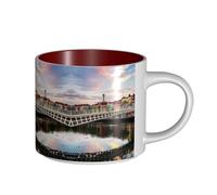 Dublin Irlande Ha Penny Bridge River Tasse en céramique de grande capacité, corps délicat, corps épais, simple et élégant