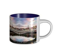 Dublin Irlande Ha Penny Bridge River Tasse en céramique de grande capacité, corps délicat, corps épais, simple et élégant