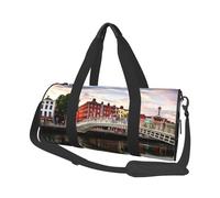 Dublin Irlande Ha Penny Bridge Sunset River Landscape Sac de voyage en toile imprimée - Sac de sport avec grande capacité pour week-end voyage d'affaires, Noir , Taille unique