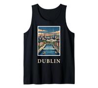 Dublin, Irlande, River Liffey, œuvre d'art Celtique de Voyage Vintage Débardeur