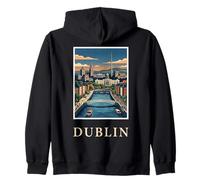 Dublin, Irlande, River Liffey, œuvre d'art Celtique de Voyage Vintage Sweat à Capuche