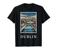 Dublin, Irlande, River Liffey, œuvre d'art Celtique de Voyage Vintage T-Shirt