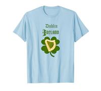 Dublin Irlande Souvenir avec Harpe Celtique et trèfle T-Shirt