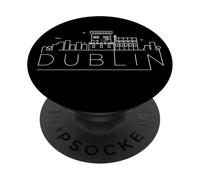 Dublin Irlande, Subtil Clean Line Art, Irish Heritage Lovers PopSockets PopGrip Adhésif