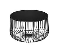 Dublino Cono Table basse ronde en métal avec grille en acier Noir Diamètre env. 60 cm