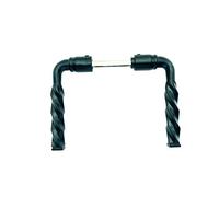 Dubois Industries Bequille double torsadée en Aluminium Poli noir,1 ou 2 Portées, acier zingué, Fixation polybloc, 6x110, époxy noir