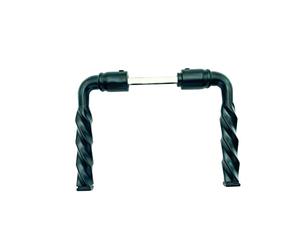 Dubois Industries Bequille double torsadée en Aluminium Poli noir,1 ou 2 Portées, acier zingué, Fixation polybloc, 6x110, époxy noir