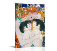 DuBom Impression sur toile Gustav Klimt Painter Work (Mother Love Twin Baby) - Décoration murale pour salon, chambre à coucher - 30 x 45 cm