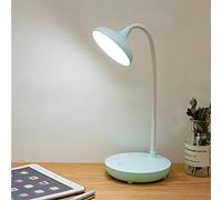 DuBom Lampe de bureau LED sans fil, lampe de lecture de grande capacité, contrôle tactile, intensité variable, 3 luminosités, lampe d'étude pour chambre à coucher (bleu)