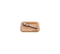 DUBOST COLAS PRADEL Plat à beurre bois de hêtre 17,5 x 12,5 cm avec tartineur