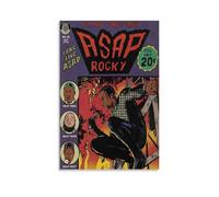 Duboueu Asap Poster Rappeur Rocky Musique Comics Vintage Couverture pour chambre, Art mural esthétique en toile, Décoration de chambre à coucher, 30 x 45 cm