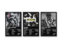 Duboueu Lot de 3 posters Asap Rocky Rappeur Musique Album de musique Poster signés pour chambre, art mural esthétique en toile, décoration de chambre à coucher, 20 x 30 cm - 3 pièces