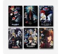 Duboueu Lot de 6 affiches Death Note Anime Vintage Comic Manga Poster pour chambre Décoration murale esthétique Chambre à coucher 20 x 30 cm