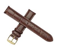 DUBTEDHOU Bracelets de montre en cuir véritable, Bracelet de montre en cuir de remplacement universel, multicolore, 12-24mm, for hommes et femmes(Brown Gold,14mm)