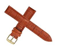 DUBTEDHOU Bracelets de montre en cuir véritable, Bracelet de montre en cuir de remplacement universel, multicolore, 12-24mm, for hommes et femmes(Light brown Gold,22mm)