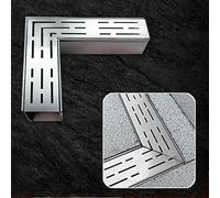DUBTEDHOU Caniveau de Drainage en Acier Inoxydable, Drain de tranchée affleurant à Canal étroit en Acier Inoxydable 304, Multi-Tailles(#1connectors,15x8cm/5.9x3.1inch)