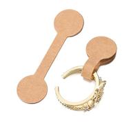 DUBTEDHOU Cartes de présentation pour boucles d'oreilles, Étiquettes de prix bijoux multicolores, 100 pièces, auto-adhésives for collier et bague(Wood Round)