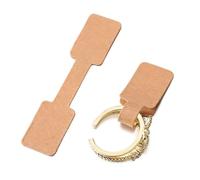 DUBTEDHOU Cartes de présentation pour boucles d'oreilles, Étiquettes de prix bijoux multicolores, 100 pièces, auto-adhésives for collier et bague(Wood Rectangle-S)