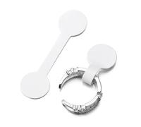 DUBTEDHOU Cartes de présentation pour boucles d'oreilles, Étiquettes de prix bijoux multicolores, 100 pièces, auto-adhésives for collier et bague(White Round)