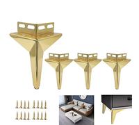 DUBTEDHOU Geniş kullanım alanı: Kendin yap mobilyalar, dolap 4 Pcs Pieds de Meubles Triangulaires en Métal Doré Noir 10-15cm(Gold,10cm(3.9in))