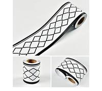 DUBTEDHOU Les bordures du papier peint se collent, Frise murale autocollante multicolore 13 x (500-1000) cm for la maison(Black Diamond,13 * 1000Cm)