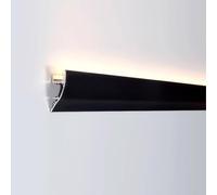 DUBTEDHOU Profilé en aluminium pour LED, Canal de lumière linéaire LED en aluminium avec couvercle de diffuseur for auge lumineuse de moulage de couronne 1-10M(7.5M(24.6FT))