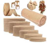 DUBTEDHOU Ruban de Lin de Jute Naturel, Ruban de Jute de Style Hessian, 25-150 mm x 10 m(Width 100mm)