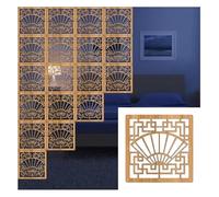 DUBTEDHOU Suspendre Les Panneaux d'écran en Bois Massif, Panneau de séparation Suspendu en Bois et Plastique 29 x 29 cm, Multicolore, Plusieurs quantités(Natural,15Pcs)