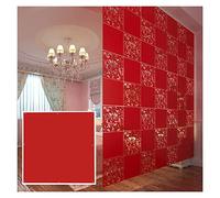 DUBTEDHOU Suspendre Les Panneaux d'écran en Bois Massif, Panneau de séparation Suspendu en PVC Rouge 40 x 40 cm, Lot de Plusieurs pièces(Red-b,26pcs)