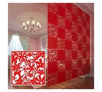 DUBTEDHOU Suspendre Les Panneaux d'écran en Bois Massif, Panneau de séparation Suspendu en PVC Rouge 40 x 40 cm, Lot de Plusieurs pièces(Red-a,26pcs)