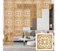 DUBTEDHOU Suspendre Les Panneaux d'écran en Bois Massif, Panneaux de séparation Suspendus en Bois et Plastique, Multicolores, Plusieurs Tailles(Natural,85Pcs)