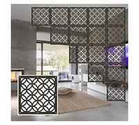 DUBTEDHOU Suspendre Les Panneaux d'écran en Bois Massif, Paravent Suspendu en Bois et Plastique 29 x 29 cm, Noir, Naturel, Plusieurs Tailles(Black,5pcs)