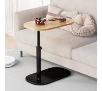 DUBTEDHOU Table d'appoint en Forme de C, Bois d'origine pivotant à 360°, réglable, relevable et Rabattable en Forme de C, 45x30 Pouces