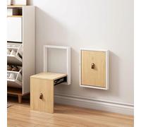 DUBTEDHOU Tabouret Invisible pour Changer de Chaussures, Tabouret à Langer Pliant Mural en Bois Massif Multicolore(F)