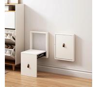 DUBTEDHOU Tabouret Invisible pour Changer de Chaussures, Tabouret à Langer Pliant Mural en Bois Massif Multicolore(H)