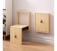 DUBTEDHOU Tabouret Invisible pour Changer de Chaussures, Wall Mounted Folding Shoe Changing Stool Steel Frame Solid Wood Multicolor(Wood Color 1)