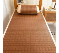 DUBTEDHOU Tapis de Sol d'été, Tapis de Couchage rafraîchissant avec taie d'oreiller, Multicolore, Plusieurs Tailles, Design Pliable en rotin(Brown+White,180 * 195cm)