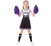 DUBTEDHOU Tenue de Pom-Pom Girl, Robe de Pom-Pom Girl Tailles 110-150 Multicolore(Black,110)