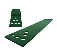 DUBTEDHOU Un Tapis de Jeu de Golf intérieur/extérieur Port Foldable 118 inches Golf Putting Mat with Auto Ball Return 2 Holes Simulation Grass Magnetic