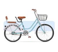 DUBTEDHOU Vélo Urbain pour Les trajets Quotidiens, Panier de vélo de Banlieue en Acier for Femmes, pneus pneumatiques, Multicolore, 20, 22, 24 Pouces(Blue,24inch)