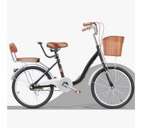 DUBTEDHOU Vélo Urbain pour Les trajets Quotidiens, Vélo de Banlieue Urbain for Femmes Adultes avec Dossier d'accoudoir Multicolore 20-24 Pouces(Black,24inch)