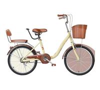 DUBTEDHOU Vélo Urbain pour Les trajets Quotidiens, Vélo de Banlieue Urbain for Femmes Adultes avec Dossier d'accoudoir Multicolore 20-24 Pouces(Yellow,24inch)